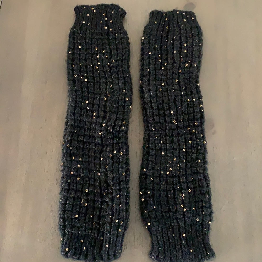 Leg warmers (black with gold sequins)